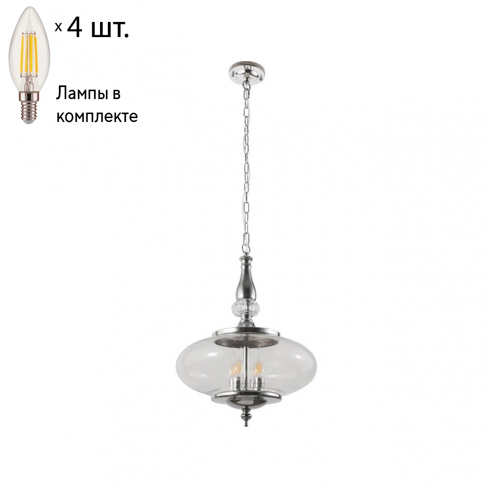   Crystal Lux   Miel SP4 Chrome+Lamps E14 