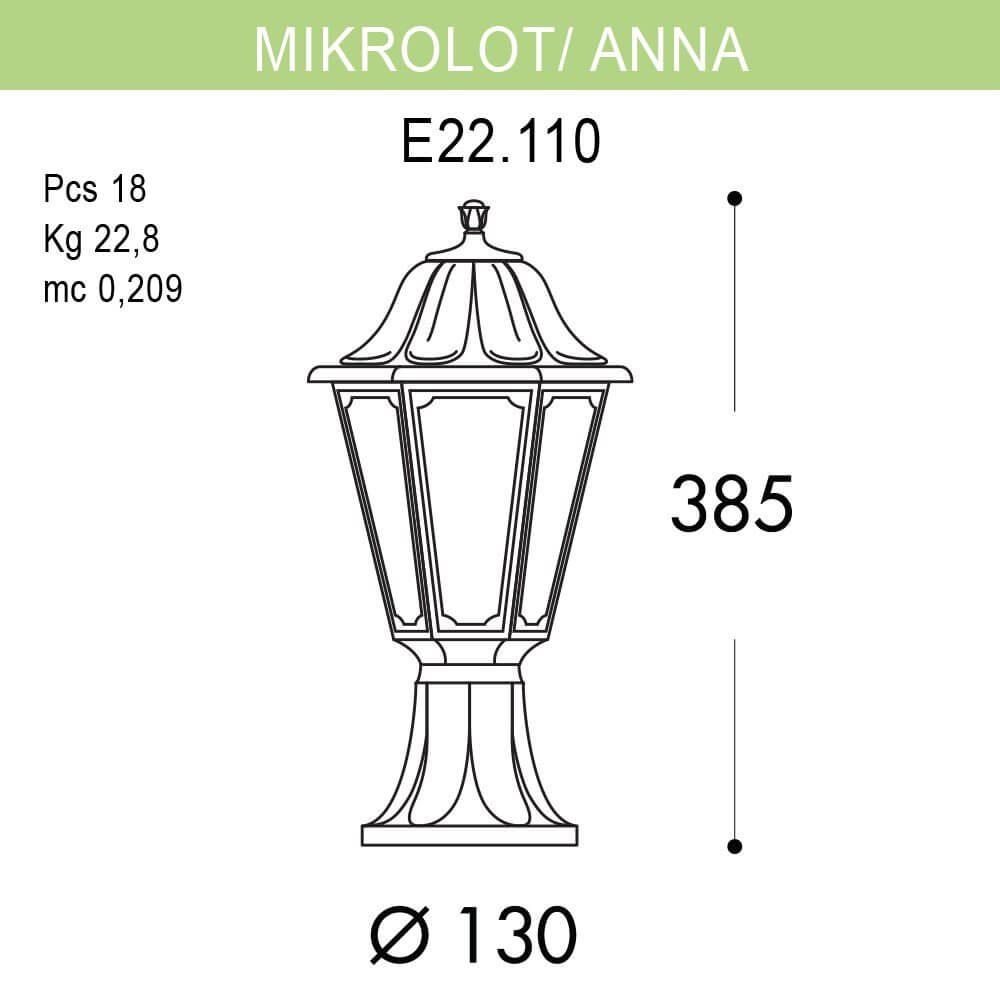 Уличный светильник Fumagalli Mikrolot/Anna E22.110.000.WXF1R